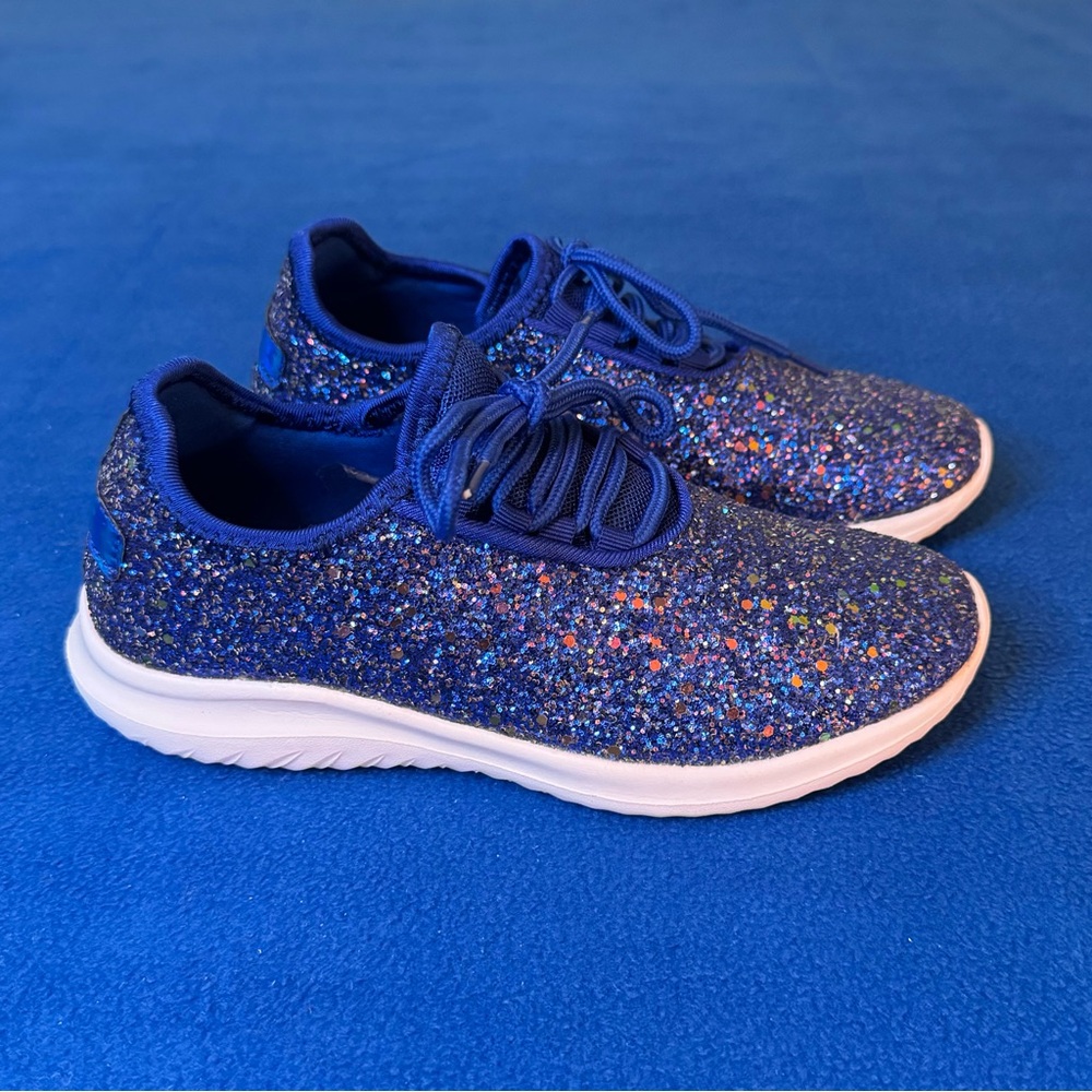 Toozon Girls Fashion Glitter Sparkle Slip On Lace Casual Sneaker Shoes. Size 3.